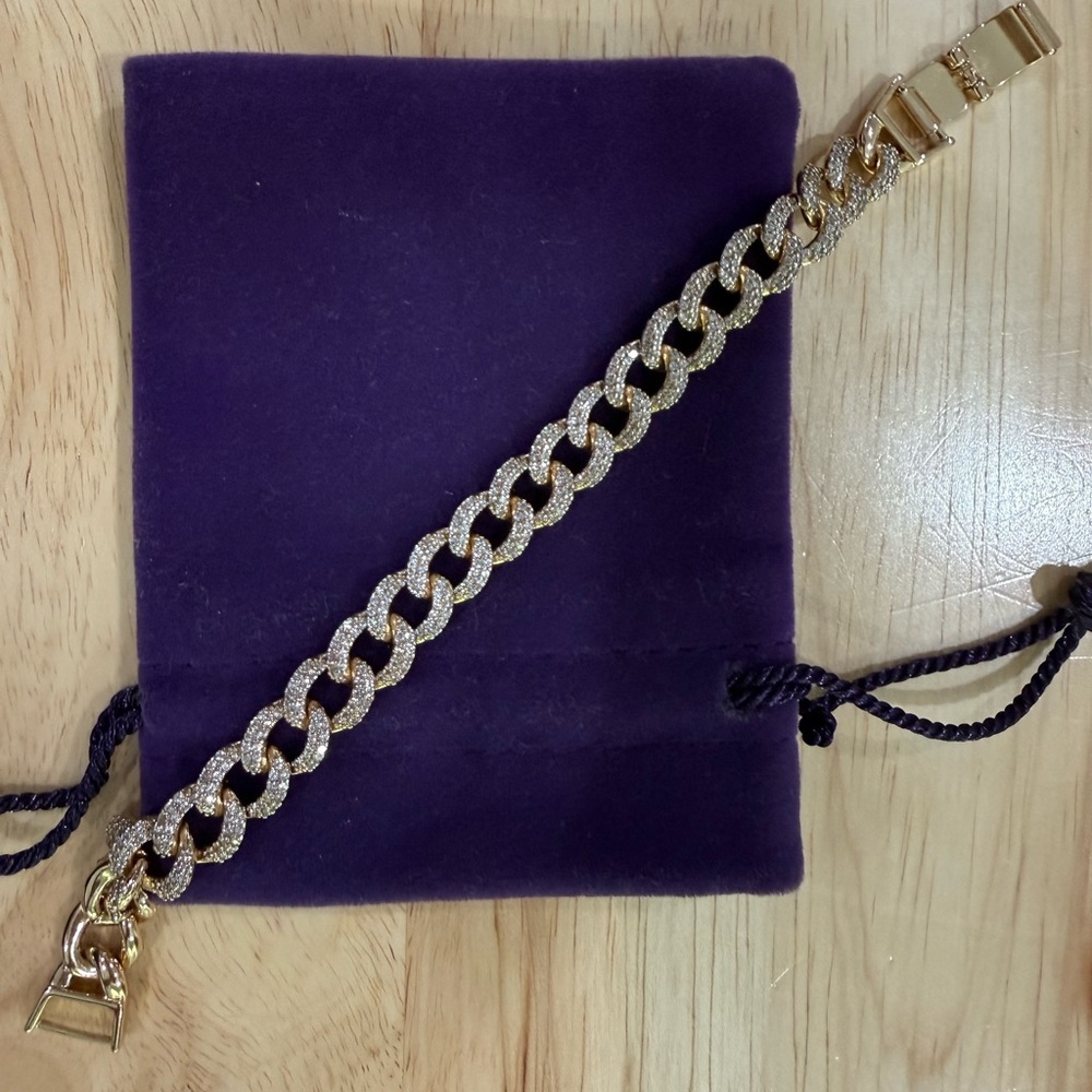Pave Cuban Link Bracelet in Gold